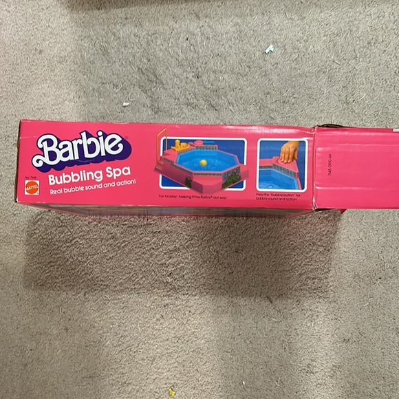 Vintage 1983 Barbie BUBBLING SPA Playset Hot Tub 7145 w/ Original Box Incomplete - Picture 6 of 16